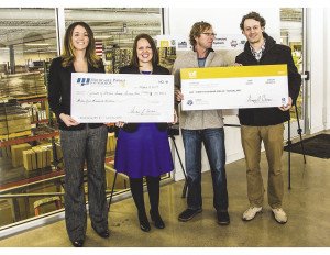 Key Duluth Traverse players include: [LEFT TO RIGHT]Pam Schmitt, COGGS Fundraising Coordinator; Aimee Curtis, Director of the Minnesota Power Foundation; Greg Benson, Loll Designs CEO; Waylon Munch, COGGS Chair