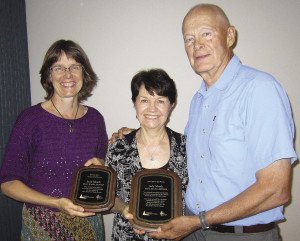 Judy Meath, center, was recognized for her work with  Care Partners of Cook County. She is flanked by Kay Grindland and John Bottger. |SUBMITTED 