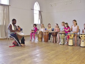 The North Shore Music Association has held numerous programs to introduce kids to music in its myriad forms including the Junk Jam with percussionist Mark Powers. | TIM YOUNG AND KATE FITZGERALD