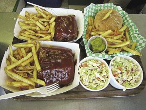 Slow-cooked ribs, seasoned fries and homemade slaw. |SUBMITTED