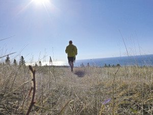Mayor Arrowsmith-DeCoux enjoys a training run along the ridge overlooking Lake Superior. |SUBMITTED