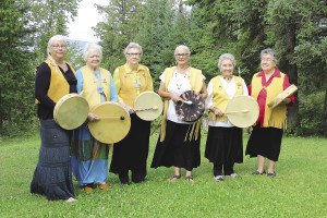 Susan Kwisses, Simone Person, Ruby Martin, Marilyn Netemegesic, Mona Cormier and Norma Fawcett are the Lake Superior Women Drummers. | SUBMITTED