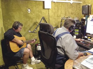Musician Mel Sando and Dave Anderson, host of The Beat Farm, during a studio live performance. | Submitted
