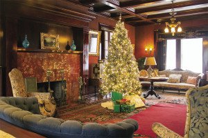 A living room at the Glensheen mansion is decorated for the holidays. | Submitted