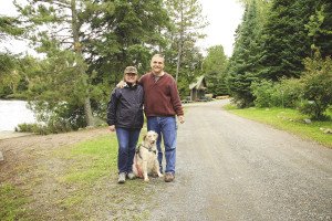 Carl and Stephanie Madsen, with their dog Fresca, at Rockwood Lodge. | SUBMITTED