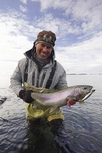 Author Gord Ellis with a big Lake Superior steelie, caught using a silver Live Target jerkbait. | GORD ELLIS