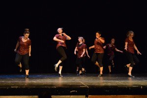 The adult tap dancers prepare for the upcoming show. | Breana Roy