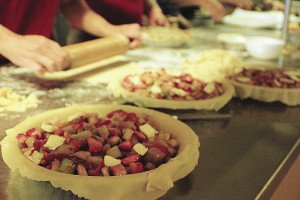 Rhubarb delicacies from pies, jams and breads to rhubarb bratwurst and burritos can be found at the CHUM Rhubarb Festival in Duluth. | Submitted