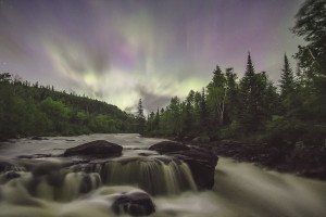 Thomas Spence took this aurora photo at Temperance River, now on display at the Cross River Heritage Center. | THOMAS SPENCE