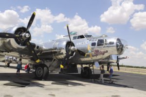 This B-17 Flying Fortress named “Sentimental Journey” from CAF’s Airborne Arizona Museum in Mesa, Arizona, is one of two restored WWII-era planes coming to Thunder Bay the first week in August. Notice the image of the iconic pinup star Betty Grable on the side. | Elle Andra-Warner