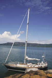 Sail Superior’s 40-foot Frodo sails the bay towards the Sibley  Peninsula’s Sleeping Giant. | ELLE ANDRA-WARNER