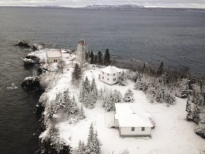 Point Porphyry Lighthouse was established in 1873 as Canada’s second lighthouse on Lake Superior, located 26 miles (42 km) east of Thunder Bay. It is now leased to Canadian Lighthouses of Lake Superior Inc., a non-profit group which has restored the site. | Canadian Lighthouses of Lake Superior Inc./Paul Morralee.