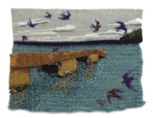 A felt portrait of the Hovland Dock, created by fiber artist Jo Wood. | JO WOOD