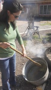 Parching wild rice over a small fire. | JULIA PRINSELAAR