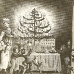 First published image in U.S. of Christmas Tree was in 1836 as a front piece to The Stranger’s Gift by Hermann Bokum. | WIKIMEDIA