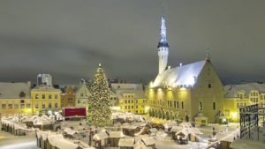 The Christmas Tree is a highlight in the annual Christmas Market set up in the medieval Town Hall Square in Tallinn, Estonia. | VISIT ESTONIA