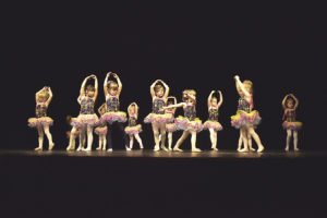 Pre-K dancers perform on stage at the annual Cook County YMCA dance recital in Grand Marais.