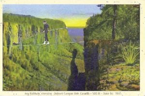 In June 1933, America’s 67-year-old Ivy Baldwin—who had been performing high-wire acts in Canada, the U.S., South America and Asia since 1893—walked a high-wire across Ouimet Canyon, near Thunder Bay.